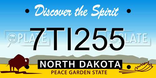 7TI255 North Dakota License Plate
