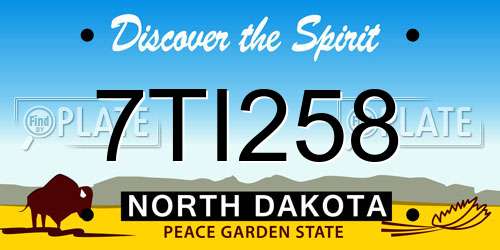 7TI258 North Dakota License Plate
