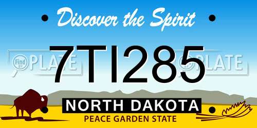 7TI285 North Dakota License Plate