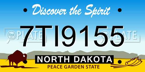 7TI9155 North Dakota License Plate