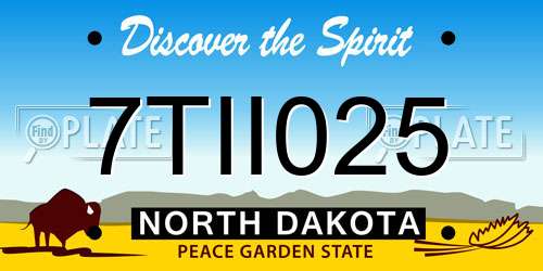 7TII025 North Dakota License Plate