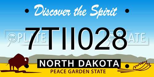 7TII028 North Dakota License Plate