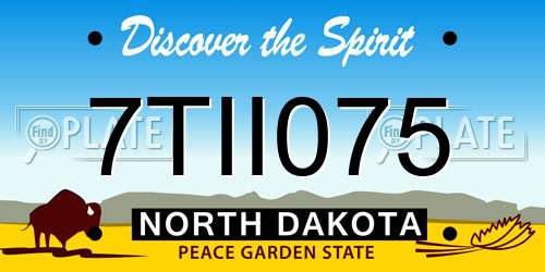 7TII075 North Dakota License Plate