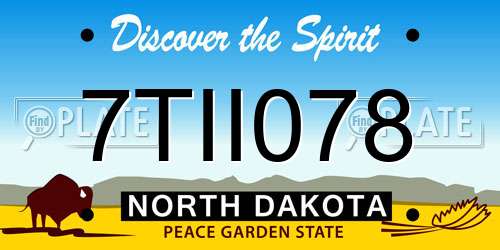 7TII078 North Dakota License Plate