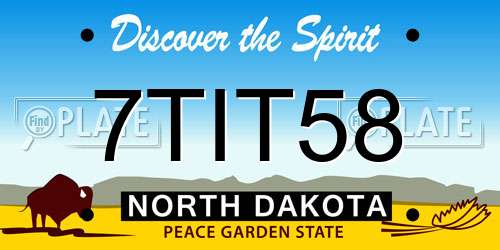 7TIT58 North Dakota License Plate