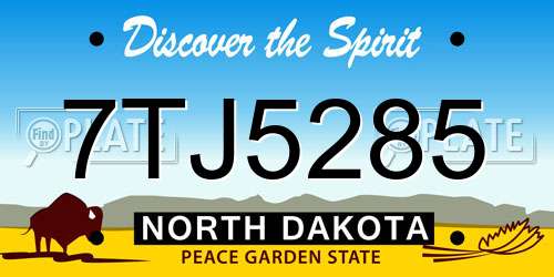 7TJ5285 North Dakota License Plate