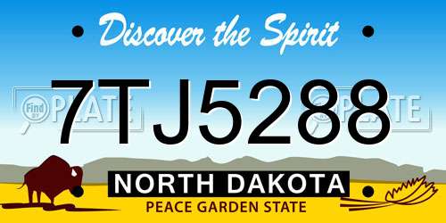 7TJ5288 North Dakota License Plate
