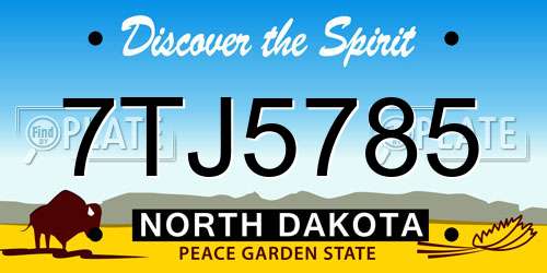 7TJ5785 North Dakota License Plate