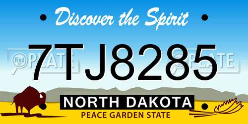 7TJ8285 North Dakota License Plate