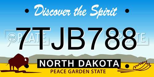 7TJB788 North Dakota License Plate