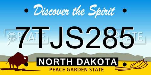 7TJS285 North Dakota License Plate
