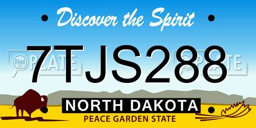 7TJS288 North Dakota License Plate