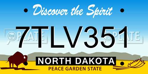 7TLV351 North Dakota License Plate