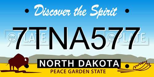 7TNA577 North Dakota License Plate