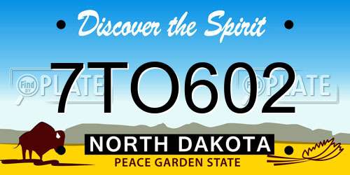 7TO602 North Dakota License Plate