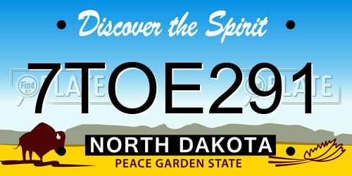 7TOE291 North Dakota License Plate