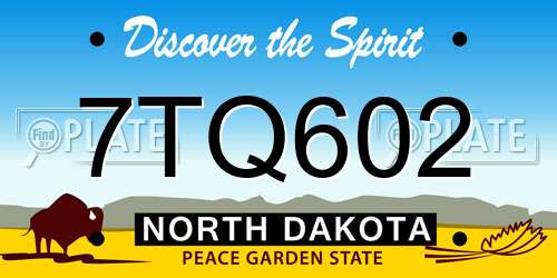 7TQ602 North Dakota License Plate