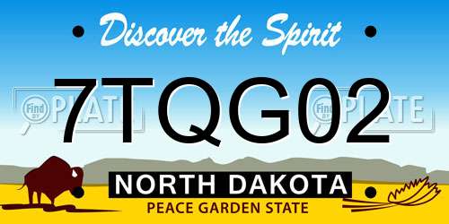 7TQG02 North Dakota License Plate