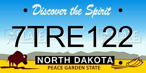7TRE122 North Dakota License Plate