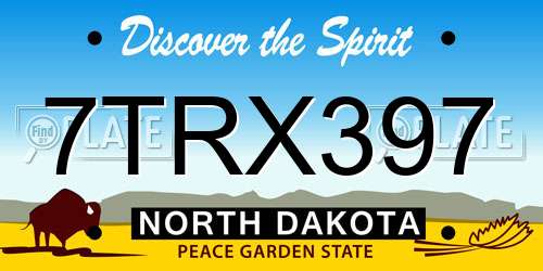 7TRX397 North Dakota License Plate