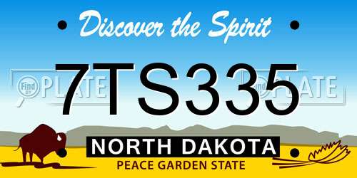 7TS335 North Dakota License Plate
