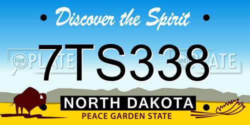 7TS338 North Dakota License Plate