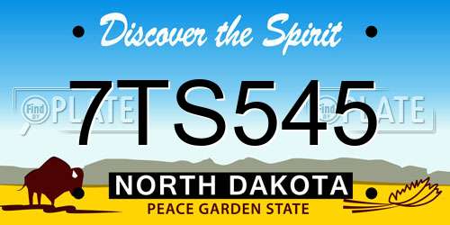 7TS545 North Dakota License Plate