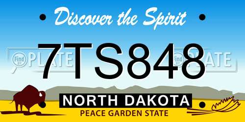 7TS848 North Dakota License Plate
