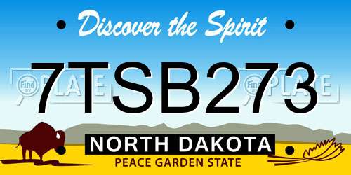 7TSB273 North Dakota License Plate