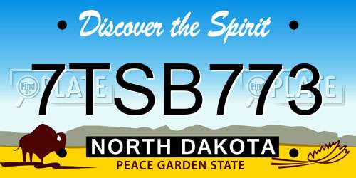 7TSB773 North Dakota License Plate
