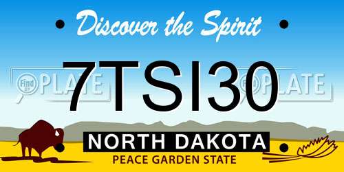 7TSI30 North Dakota License Plate