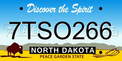 7TSO266 North Dakota License Plate