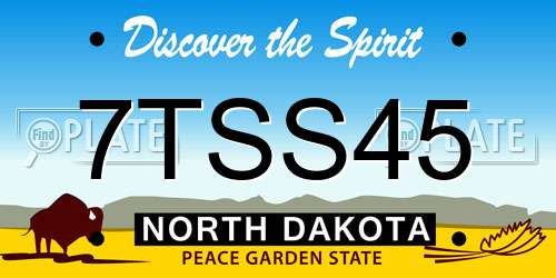 7TSS45 North Dakota License Plate