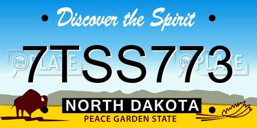 7TSS773 North Dakota License Plate