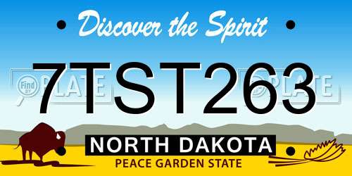 7TST263 North Dakota License Plate