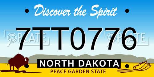 7TT0776 North Dakota License Plate