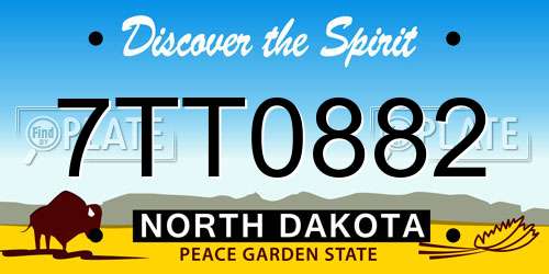 7TT0882 North Dakota License Plate