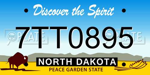 7TT0895 North Dakota License Plate