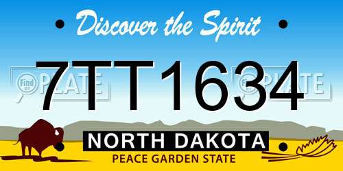 7TT1634 North Dakota License Plate