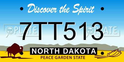 7TT513 North Dakota License Plate