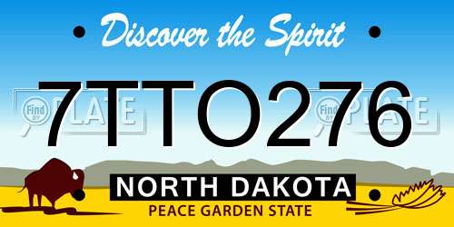 7TTO276 North Dakota License Plate