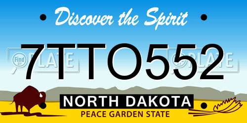 7TTO552 North Dakota License Plate