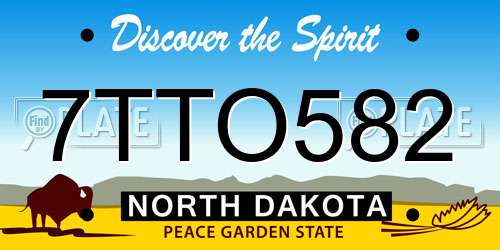 7TTO582 North Dakota License Plate