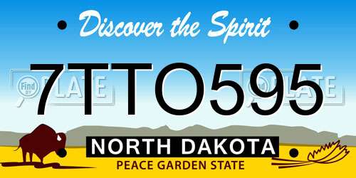 7TTO595 North Dakota License Plate