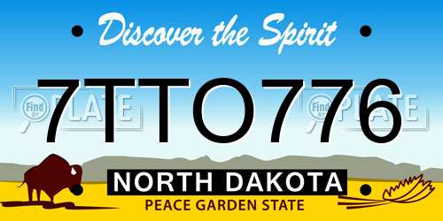 7TTO776 North Dakota License Plate