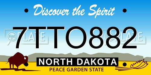 7TTO882 North Dakota License Plate