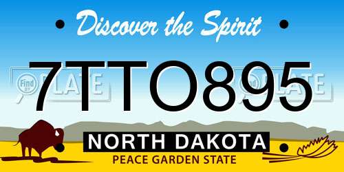7TTO895 North Dakota License Plate