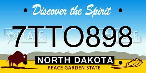 7TTO898 North Dakota License Plate