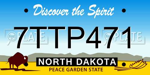 7TTP471 North Dakota License Plate
