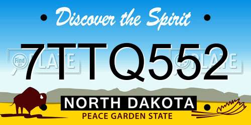 7TTQ552 North Dakota License Plate